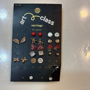 art class Red and Gold Kids Earring Set - Mixed Designs